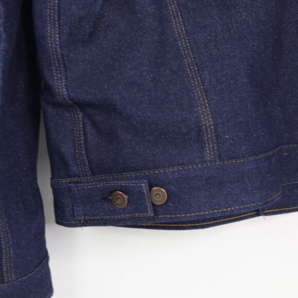 Vintage Denim Jacket Mens M Blue Chore Barn Blanket Lined Workwear BP Feed 90's - Picture 7 of 11